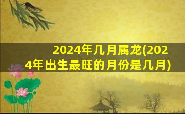 2024年几月属龙(2024年出生