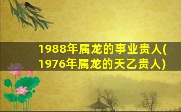 1988年属龙的事业贵人(