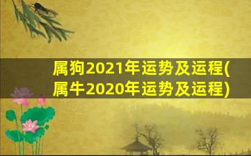 属狗2021年运势及运程(属