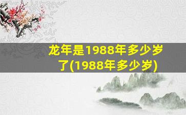 龙年是1988年多少岁了(19