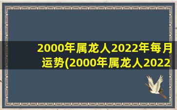 2000年属龙人2022年每月运