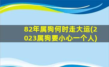 82年属狗何时走大运(20