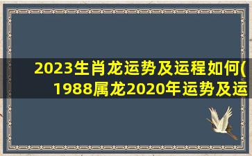 2023生肖龙运势及运程如何(1988属龙2020年运势及运程)