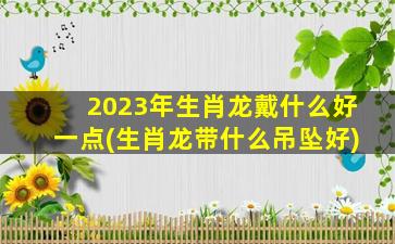 2023年生肖龙戴什么好一点(生肖龙带什么吊坠好)