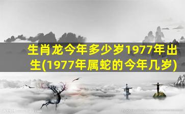 生肖龙今年多少岁1977年出生(1977年属蛇的今年几岁)