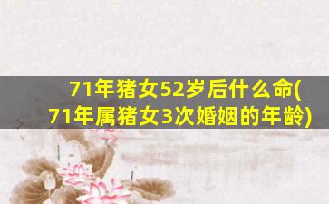 <strong>71年猪女52岁后什么命(71年</strong>