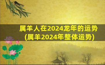 属羊人在2024龙年的运势