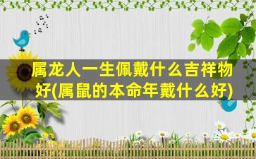 属龙人一生佩戴什么吉祥物好(属鼠的本命年戴什么好)