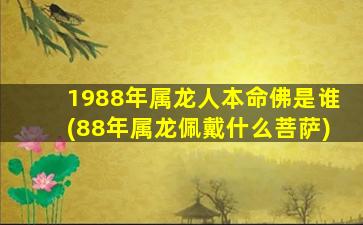 1988年属龙人本命佛是谁