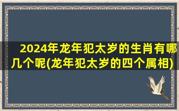 2024年龙年犯太岁的生肖有