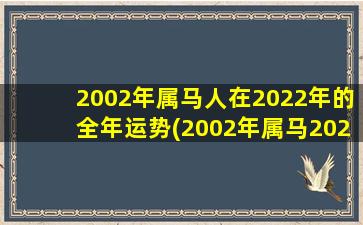 2002年属马人在2022年的全