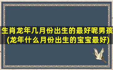 生肖龙年几月份出生的最好呢男孩(龙年什么月份出生的宝宝最好)