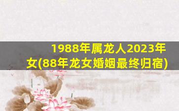 1988年属龙人2023年女(88年龙