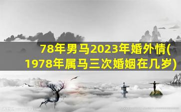 78年男马2023年婚外情(1978年属马三次婚姻在几岁)