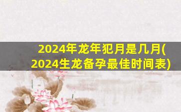 2024年龙年犯月是几月(20