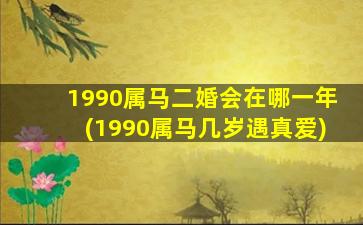 1990属马二婚会在哪一年