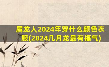 属龙人2024年穿什么颜色衣服(2024几月龙最有福气)