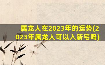 <strong>属龙人在2023年的运势(</strong>