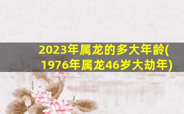 2023年属龙的多大年龄(1976年属龙46岁大劫年)