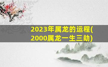 2023年属龙的运程(2000属龙