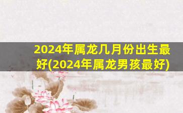 2024年属龙几月份出生最