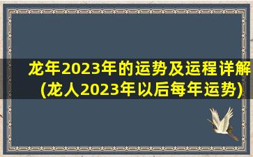 龙年2023年的运势及运程