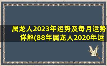 属龙人2023年运势及每月运