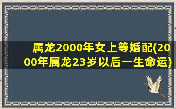 属龙2000年女上等婚配(20