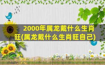 2000年属龙戴什么生肖旺