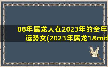 88年属龙人在2023年的全年