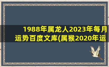 1988年属龙人2023年每月运势