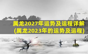 属龙2027年运势及运程详解