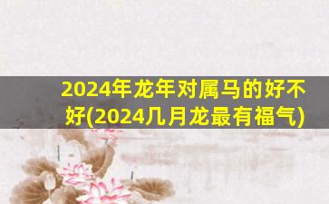 2024年龙年对属马的好不好