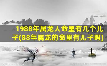 <strong>1988年属龙人命里有几个儿</strong>