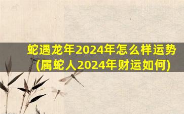 蛇遇龙年2024年怎么样运势(属蛇人2024年财运如何)