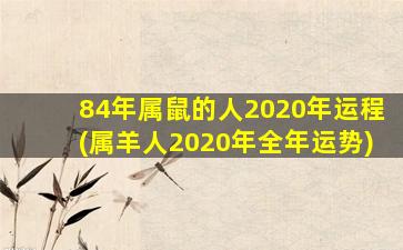 84年属鼠的人2020年运程(属