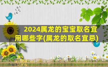 2024属龙的宝宝取名宜用哪