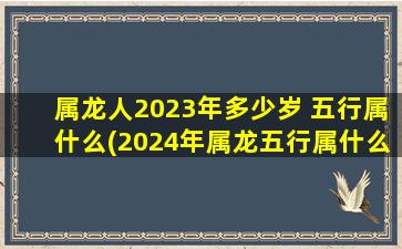 属龙人2023年多少岁 五行属