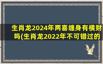 生肖龙2024年两喜缠身有横