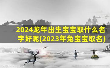 2024龙年出生宝宝取什么名字好呢(2023年兔宝宝取名)