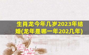 生肖龙今年几岁2023年结婚