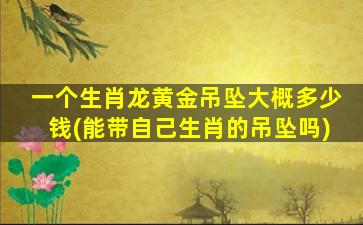 一个生肖龙黄金吊坠大概多少钱(能带自己生肖的吊坠吗)