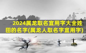 2024属龙取名宜用字大全