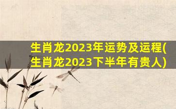 生肖龙2023年运势及运程