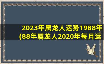 2023年属龙人运势1988年