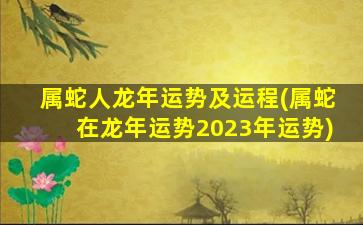 属蛇人龙年运势及运程(属蛇在龙年运势2023年运势)