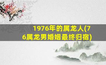 1976年的属龙人(76属龙男婚姻最终归宿)