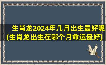 生肖龙2024年几月出生最