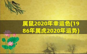 属鼠2020年幸运色(1986年属虎2020年运势)