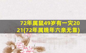 72年属鼠49岁有一灾2021(72年属晚年六亲无靠)